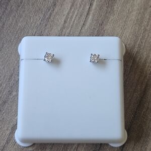 925 Sterling Silver Moissanite Pushback Earrings Solitaire Studs